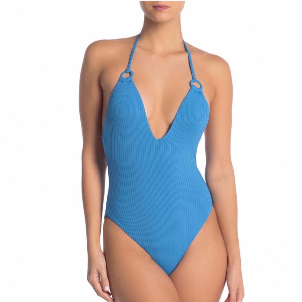 Red Carter Maillot Plunge One-Piece Swimsuit Size XS